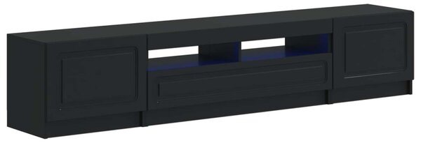 5 darabos LED TV szekrény Fekete Szerelt Fa