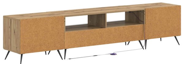 5 darabos LED TV szekrény Kézműves Tölgy Szerelt Fa
