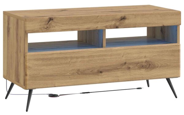 5 darabos LED TV szekrény Kézműves Tölgy Szerelt Fa
