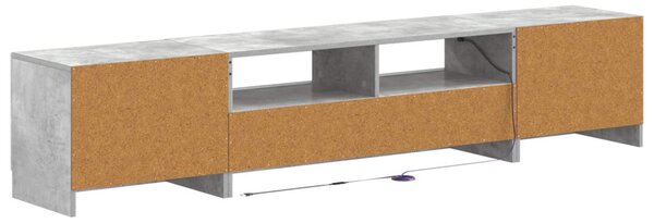 5 darabos LED TV szekrény Betonszürke Szerelt Fa