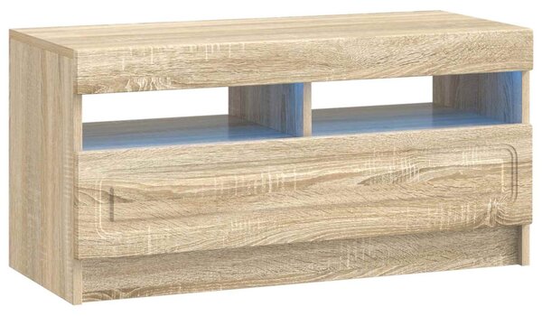 5 darabos LED TV szekrény Sonoma Tölgy Szerelt Fa