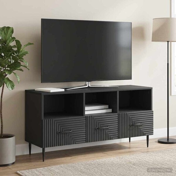 TV szekrény fiókkal Fekete 102 x 34,5 x 50 cm Szerelt Fa