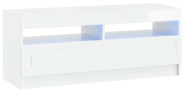 5 darabos LED TV szekrény Magasfényű Fehér Szerelt Fa