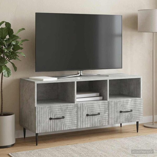 TV szekrény fiókkal Betonszürke 102 x 34,5 x 50 cm Szerelt Fa