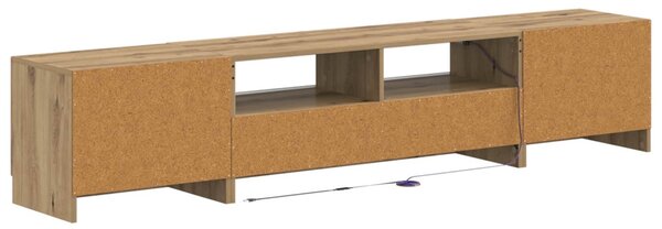 5 darabos LED TV szekrény Kézműves Tölgy Szerelt Fa
