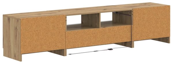 5 darabos LED TV szekrény Kézműves Tölgy Szerelt Fa