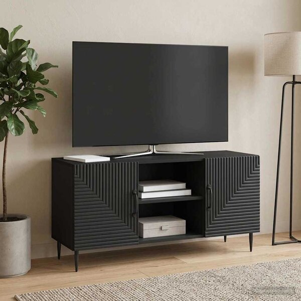 TV szekrény Fekete 102 x 34,5 x 50 cm Szerelt Fa