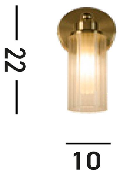 Searchlight Imperial fali lámpa, sárgaréz, 1 lámpás, acél, üveg, IP44, dimmelhető, Sárgaréz / arany, Fürdőszoba, fém