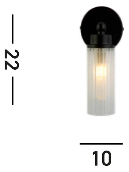 Searchlight Imperial fali lámpa, fekete, 1-lámpás, acél, üveg, IP44, dimmelhető, Fekete, Fürdőszoba, fém