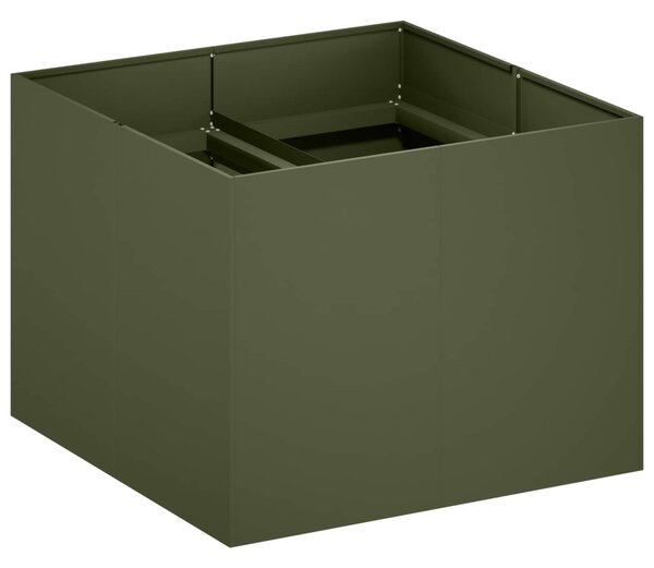 Kerti cserép Olajzöld 80 x 80 x 60 cm Hidegen hengerelt acél