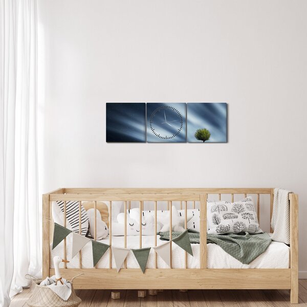 Az aurora borealis képe egy lápvidéken (órával) (90x30 cm)