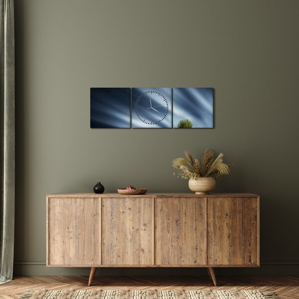 Az aurora borealis képe egy lápvidéken (órával) (90x30 cm)