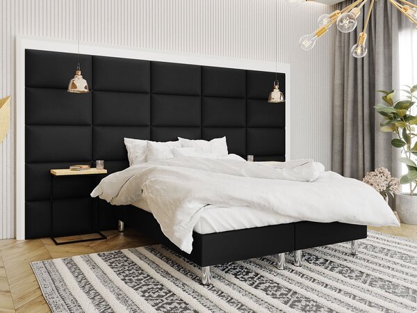 PAG kárpitozott fali panel 70x40 - fekete ökobőr