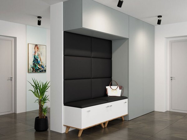 PAG kárpitozott fali panel 70x40 - fekete ökobőr
