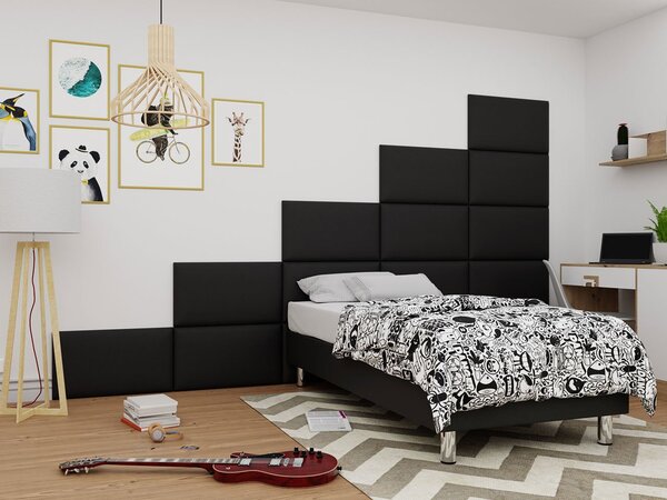 PAG kárpitozott fali panel 70x40 - fekete ökobőr