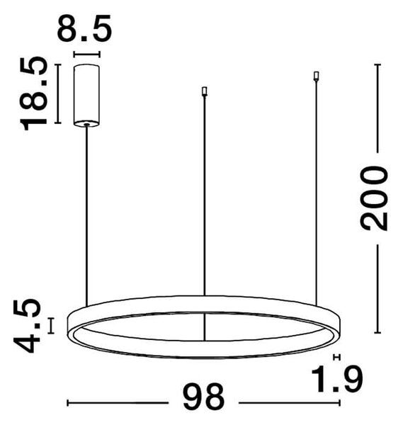 Elowen egyágú függesztett lámpa