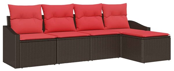 Kanapé Szett 5 db Barna polirattan