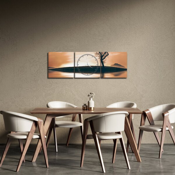 Egy fa képe egy szigeten (órával) (90x30 cm)