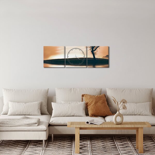 Egy fa képe egy szigeten (órával) (90x30 cm)