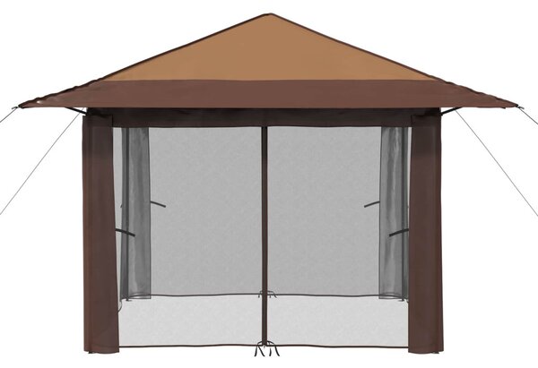 Kerti Pavilon 4 Oldalfallal 3,3 x 3,3 m Beige és barna
