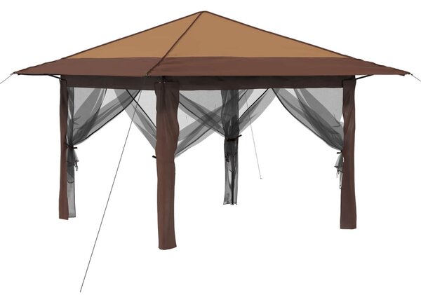Kerti Pavilon 4 Oldalfallal 3,3 x 3,3 m Beige és barna