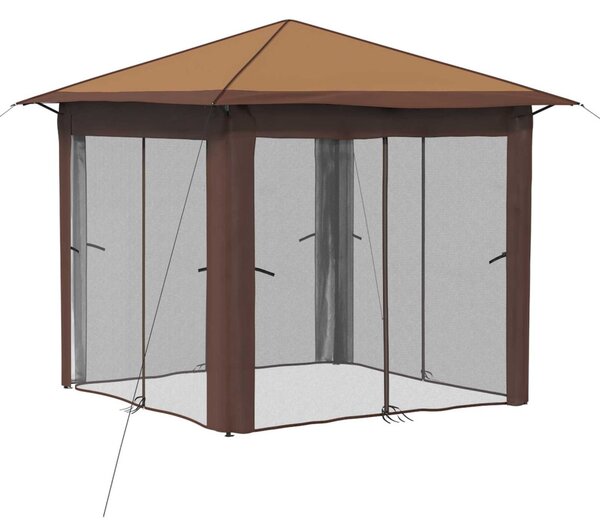 Kerti Pavilon 4 Oldalfallal 2,6 x 2,6 m Beige és barna