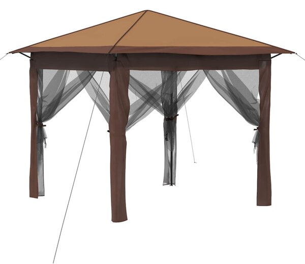 Kerti Pavilon 4 Oldalfallal 2,6 x 2,6 m Beige és barna