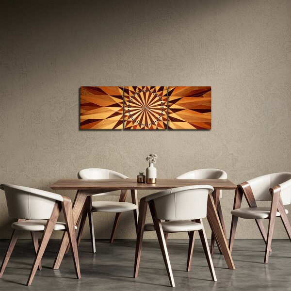 Kép - Fa kollázs (órával) (90x30 cm)