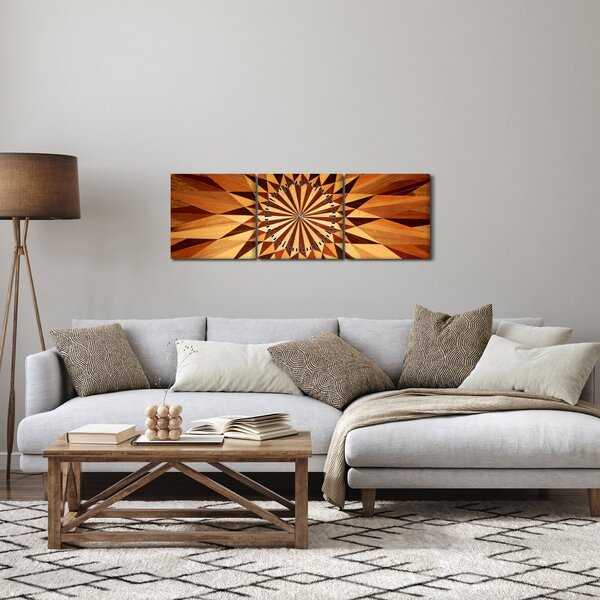 Kép - Fa kollázs (órával) (90x30 cm)