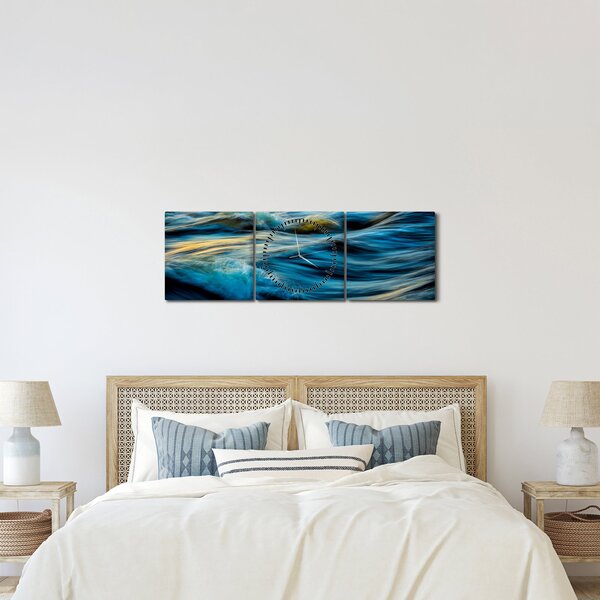 Kép - Hullámok (órával) (90x30 cm)