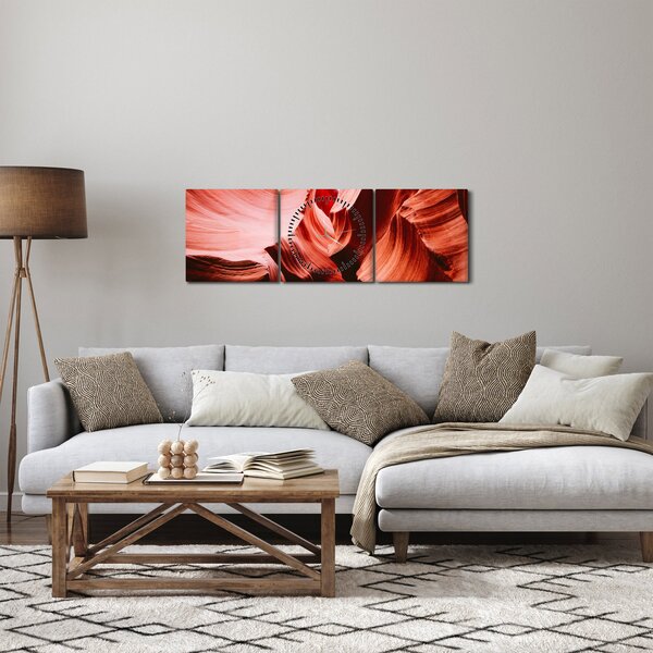 A vörös sziklák képe (órával) (90x30 cm)