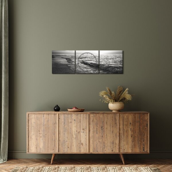 Kép - A tenger partján (órával) (90x30 cm)