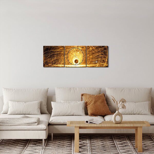 Egy izzó lemez képe (órával) (90x30 cm)
