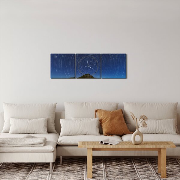 Forgó csillagok képe (órával) (90x30 cm)