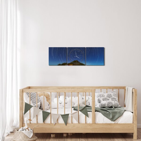 Forgó csillagok képe (órával) (90x30 cm)