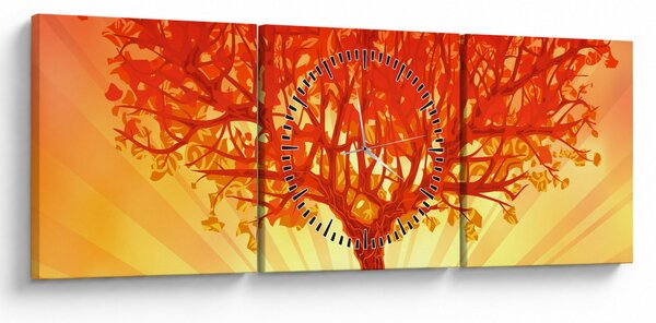 Kép - Fa a nap ragyogásában (órával) (90x30 cm)