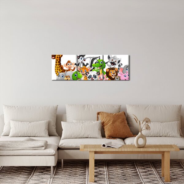 Az állatok képe (órával) (90x30 cm)