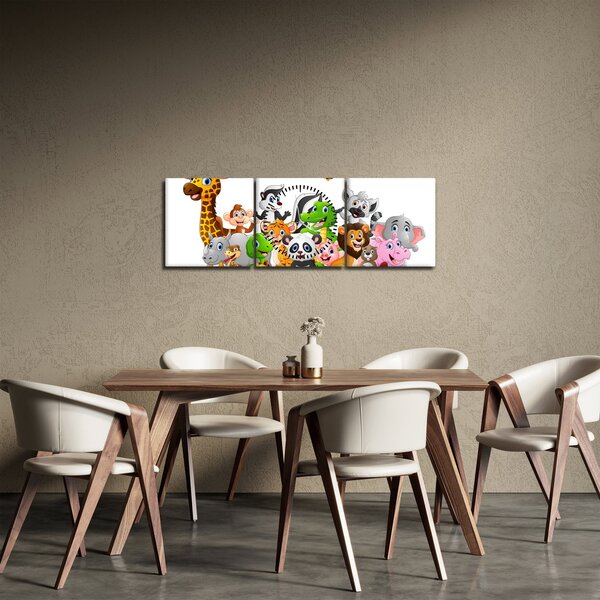 Az állatok képe (órával) (90x30 cm)