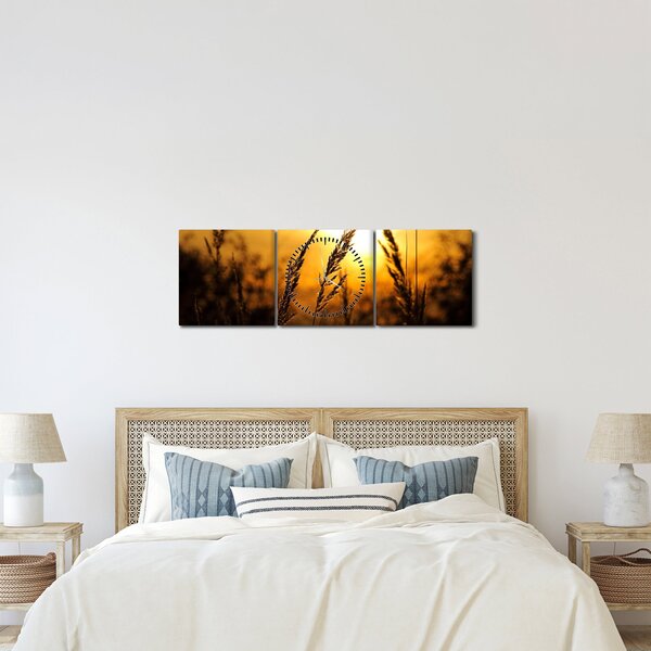 A lenyugvó nap képe (órával) (90x30 cm)