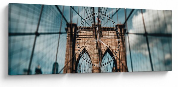 Kép - Brooklyn Bridge (órával) (90x30 cm)