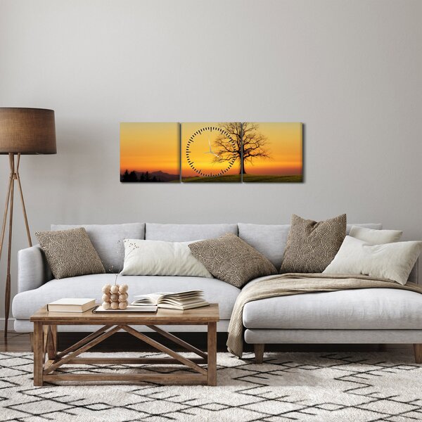 Egy fa képe a mezőn (órával) (90x30 cm)