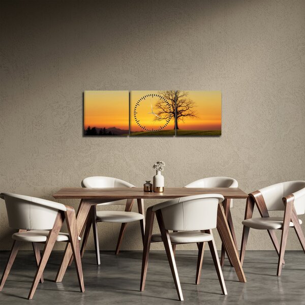 Egy fa képe a mezőn (órával) (90x30 cm)