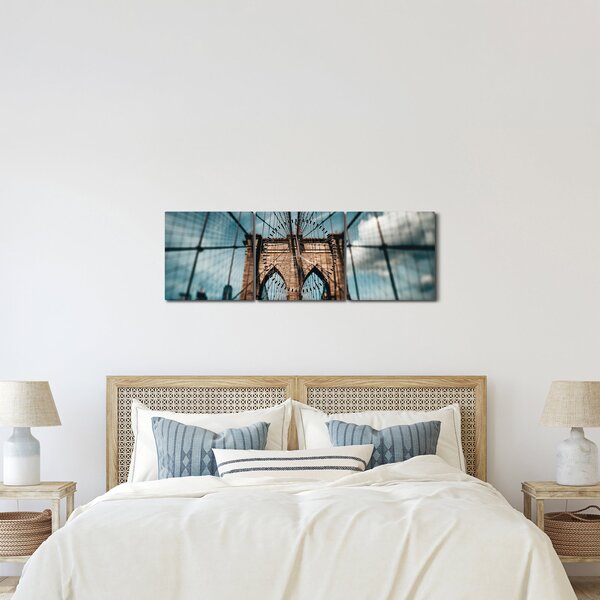 Kép - Brooklyn Bridge (órával) (90x30 cm)