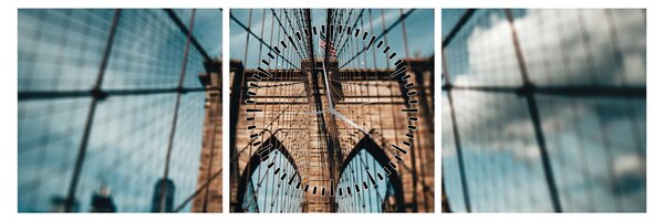 Kép - Brooklyn Bridge (órával) (90x30 cm)