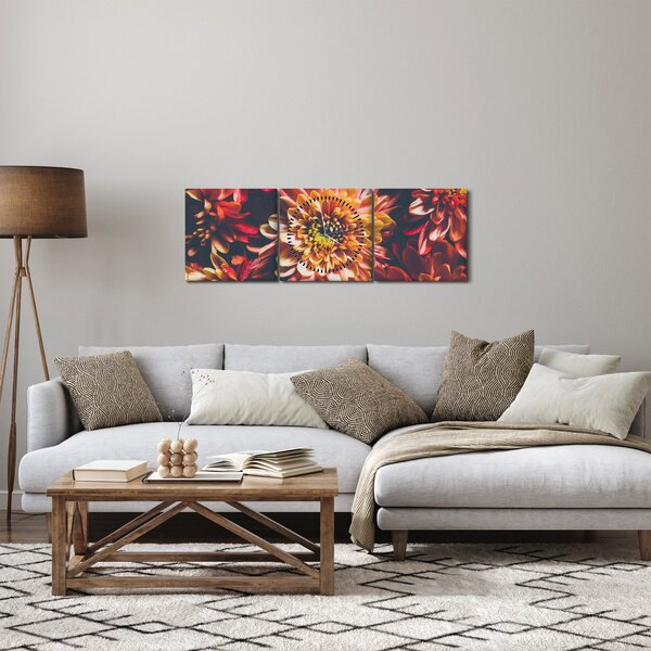 Kép - Krizantém (órával) (90x30 cm)