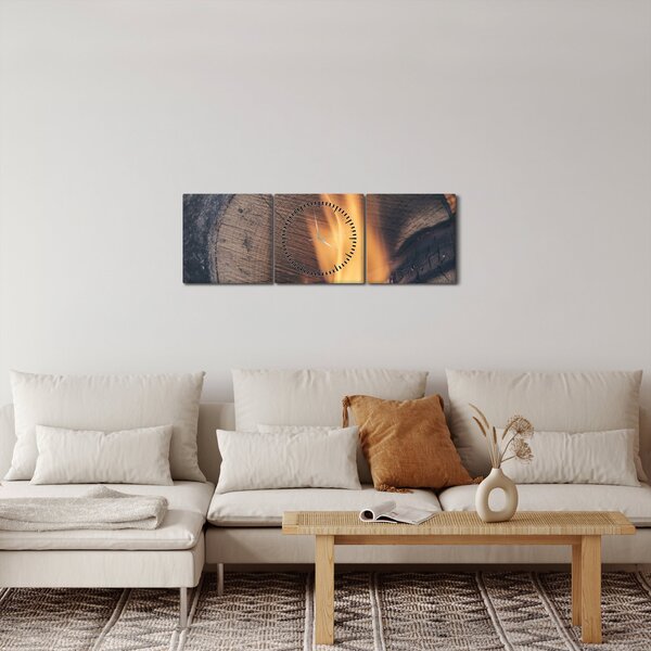 Égő fa képe (órával) (90x30 cm)