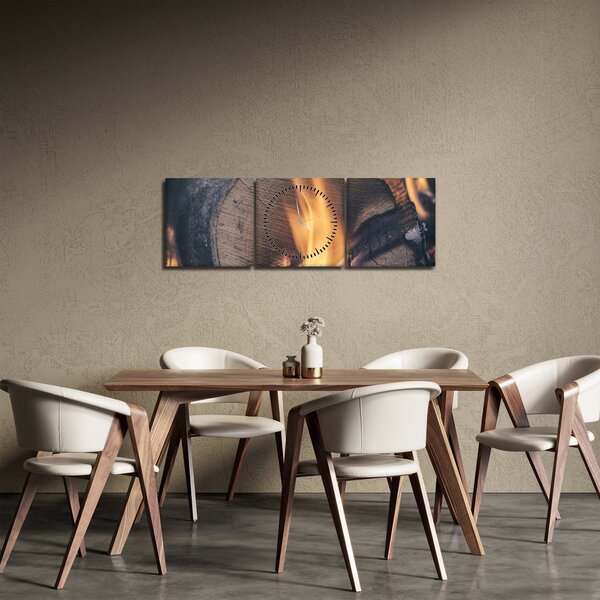 Égő fa képe (órával) (90x30 cm)