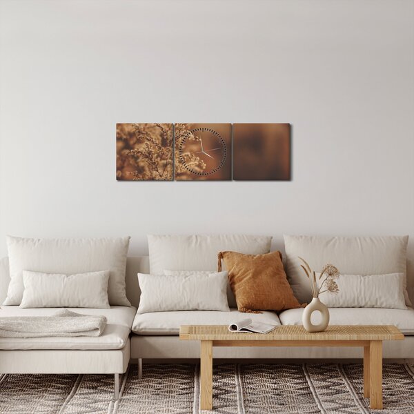 Virágzó fű képe (órával) (90x30 cm)
