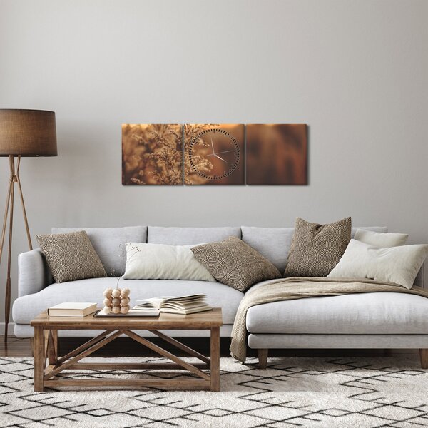 Virágzó fű képe (órával) (90x30 cm)
