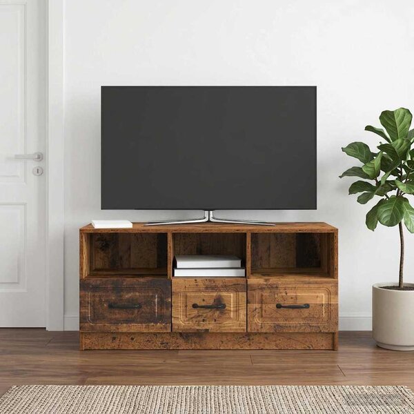TV szekrény fiókkal Antik Fa 102 x 34,5 x 47 cm Szerelt Fa
